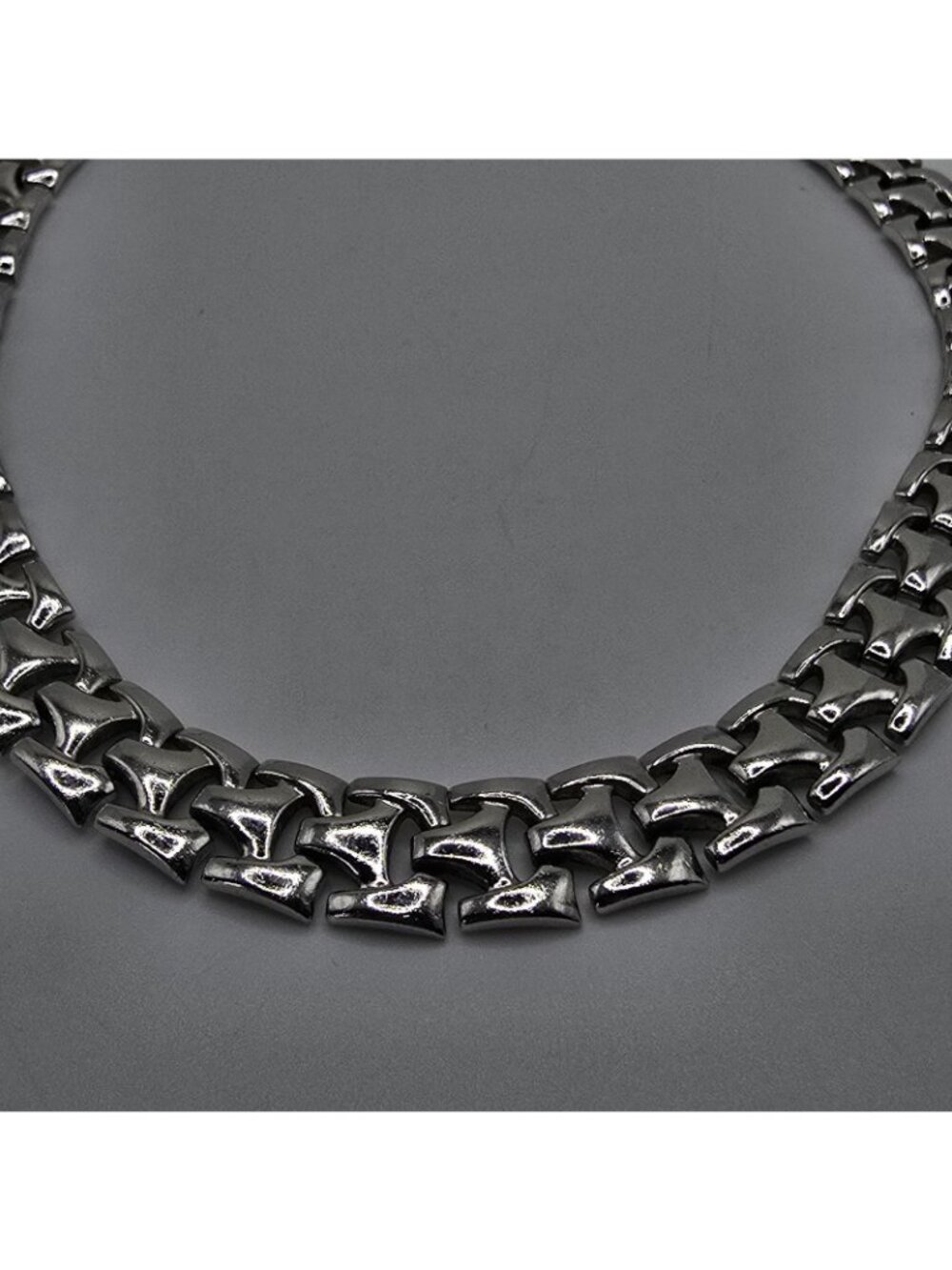 Vintage Trifari Silver Tone Link Necklace Chunky Chain Statement Pat Pend Signed - Picture 6 of 15